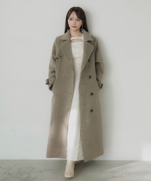 Elishe（エリシェ）の「2WAYシャギースタンドカラーコート（ステン