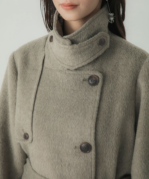 Elishe（エリシェ）の「2WAYシャギースタンドカラーコート（ステン