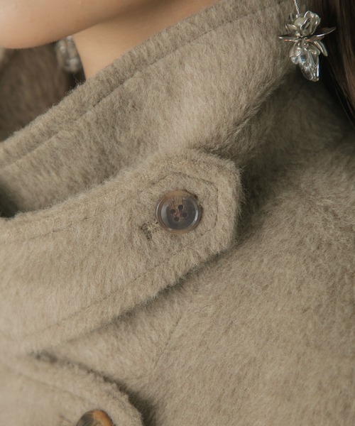 Elishe（エリシェ）の「2WAYシャギースタンドカラーコート（ステン