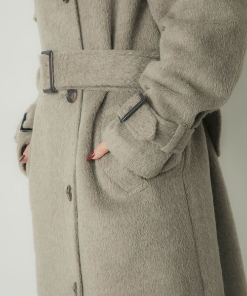 Elishe(エリシェ)の「2WAYシャギースタンドカラーコート(ステンカラーコート・レディース・チャコールグレー/ブラウン/アイボリー・0/1)」の22枚目の写真