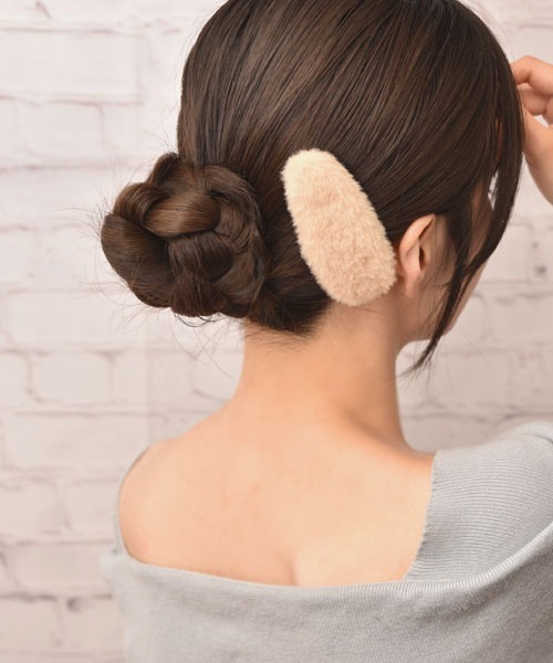 float】ふわふわ ファー シンプル デザイン パッチンピン（ヘアピン