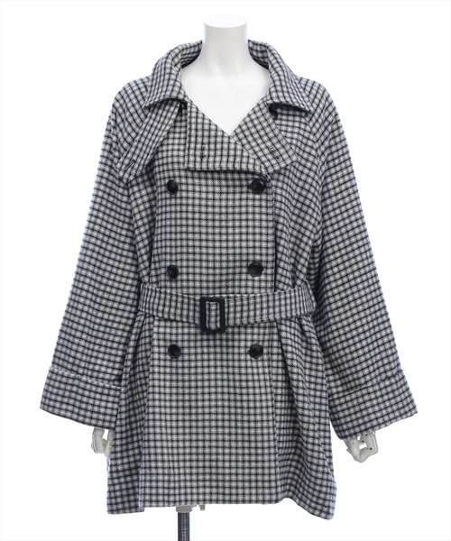 clear（クリア）の「スタンドカラーダブルミドルチェックコート［大人 カジュアル 着回し力抜群］≪AW新作≫（その他アウター・レディース・ブラウン系その他/ブラック系その他・F）」の22枚目の写真