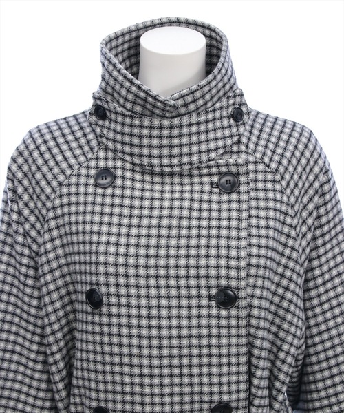 clear（クリア）の「スタンドカラーダブルミドルチェックコート［大人 カジュアル 着回し力抜群］≪AW新作≫（その他アウター・レディース・ブラウン系その他/ブラック系その他・F）」の15枚目の写真