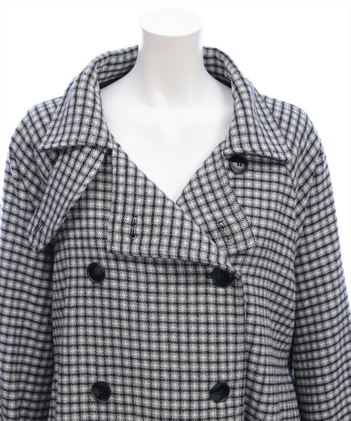 clear（クリア）の「スタンドカラーダブルミドルチェックコート［大人 カジュアル 着回し力抜群］≪AW新作≫（その他アウター・レディース・ブラウン系その他/ブラック系その他・F）」の11枚目の写真