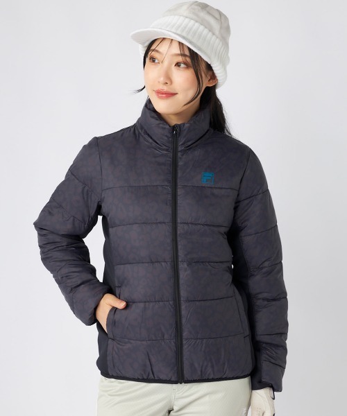 【FILA GOLF:フィラゴルフ】レディースレオパード柄ライトダウンジャケット　ゴルフ