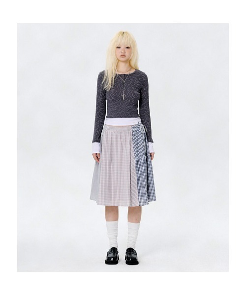 runningHIGH（ランニングハイ）の「A'GEM/9 × .kom 『runningHIGH/ランニングハイ』 STAR SLIM L/S TEE/スターデザイン スリムシルエット長袖Tシャツ（Tシャツ/カットソー・レディース・チャコールグレー/ライトグレー/ライトブルー・FREE）」の8枚目の写真