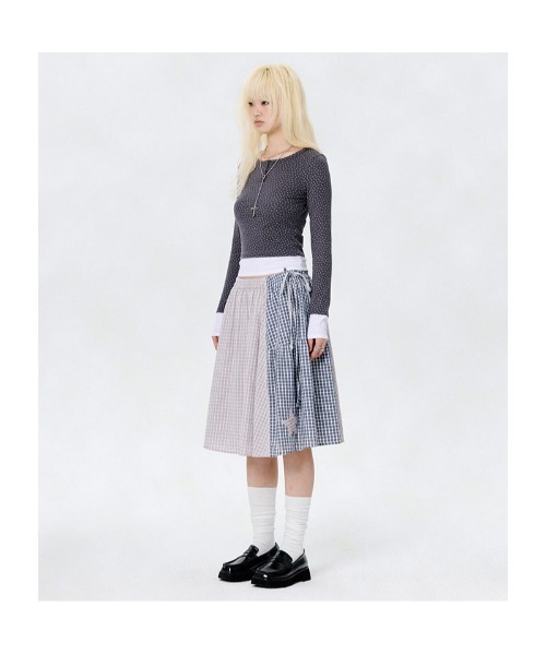 runningHIGH（ランニングハイ）の「A'GEM/9 × .kom 『runningHIGH/ランニングハイ』 STAR SLIM L/S TEE/スターデザイン スリムシルエット長袖Tシャツ（Tシャツ/カットソー・レディース・チャコールグレー/ライトグレー/ライトブルー・FREE）」の9枚目の写真