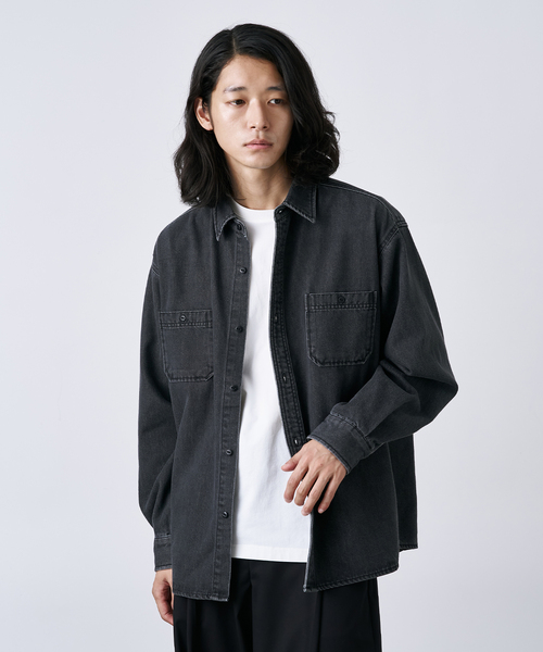 Dime ブラック 長袖シャツ S おう 高身長 オフィスに最適 カットソー長袖シャツ （トールサイズ