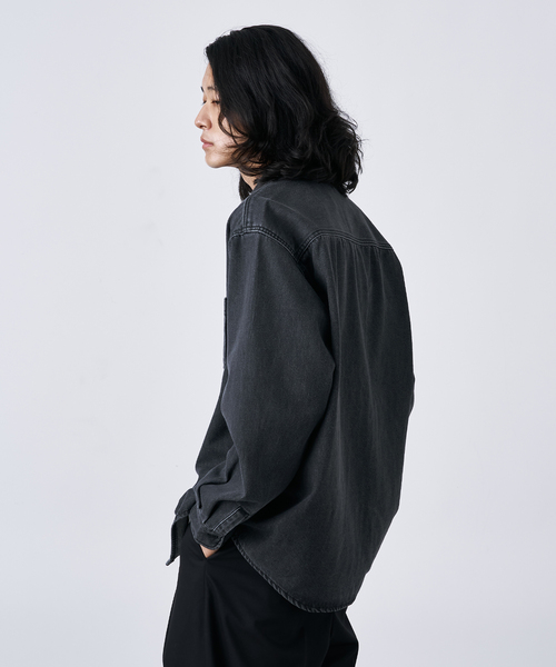 B.C STOCK(ベーセーストック)の「ソフトデニム オーバーシャツ(シャツ/ブラウス・メンズ・ブルー/ブラック/ブルー系その他・MEDIUM/LARGE)」の6枚目の写真