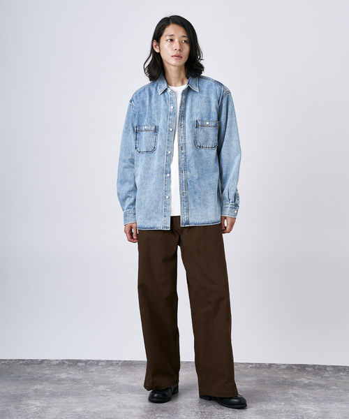 B.C STOCK(ベーセーストック)の「ソフトデニム オーバーシャツ(シャツ/ブラウス・メンズ・ブルー/ブラック/ブルー系その他・MEDIUM/LARGE)」の8枚目の写真
