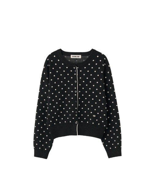 GENERAL IDEA（ジェネラルアイデア）の「semi loose fit dot cardigan セミルーズドットカーディガン（カーディガン/ボレロ・レディース・オリーブ/ブラック/チャコール・L/M/S）」の11枚目の写真