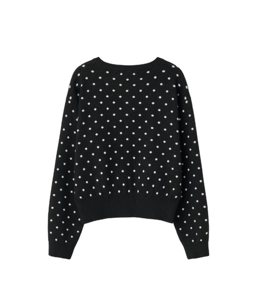GENERAL IDEA（ジェネラルアイデア）の「semi loose fit dot cardigan セミルーズドットカーディガン（カーディガン/ボレロ・レディース・オリーブ/ブラック/チャコール・L/M/S）」の12枚目の写真