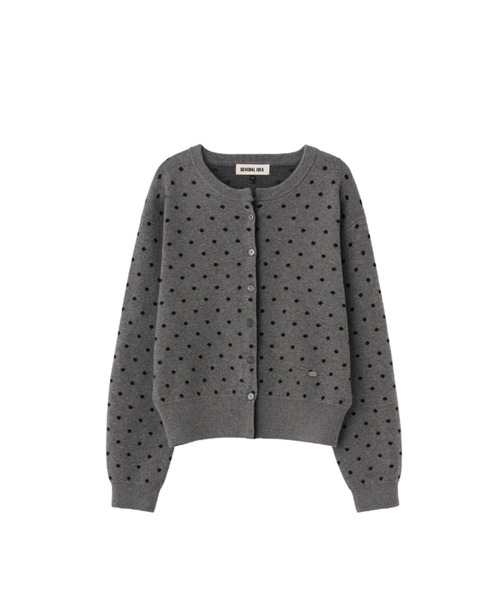 GENERAL IDEA（ジェネラルアイデア）の「semi loose fit dot cardigan セミルーズドットカーディガン（カーディガン/ボレロ・レディース・オリーブ/ブラック/チャコール・L/M/S）」の21枚目の写真
