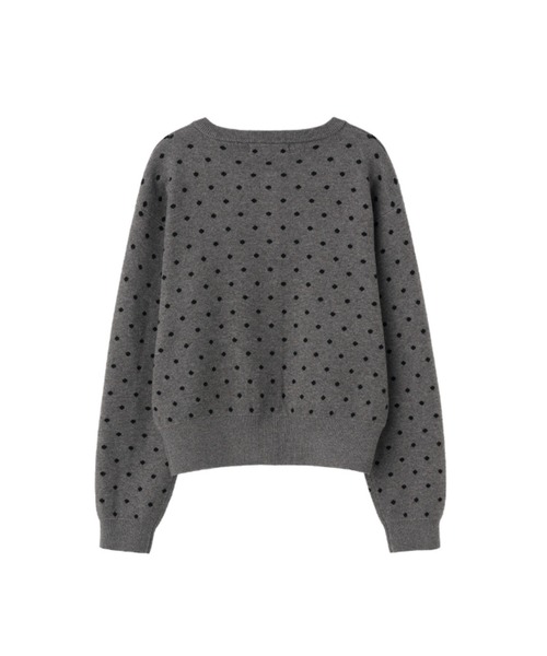 GENERAL IDEA（ジェネラルアイデア）の「semi loose fit dot cardigan セミルーズドットカーディガン（カーディガン/ボレロ・レディース・オリーブ/ブラック/チャコール・L/M/S）」の22枚目の写真