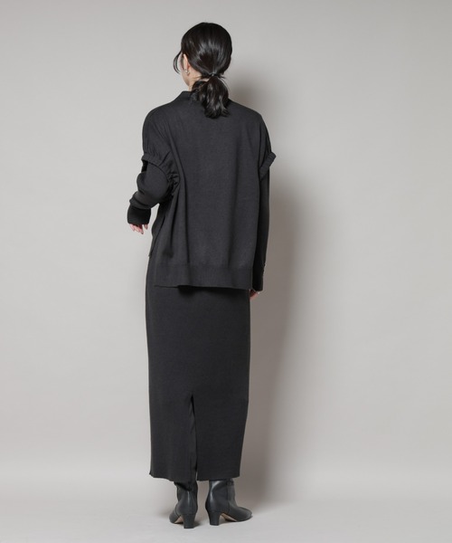 セール】ドロストベスト＋リブニットワンピースセット（ワンピース