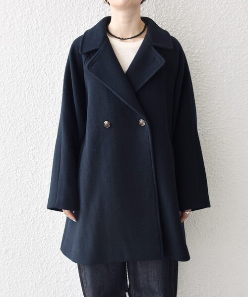 WEB限定】SHIPS any: PURE WOOL スタンド & テーラード ハーフ コート