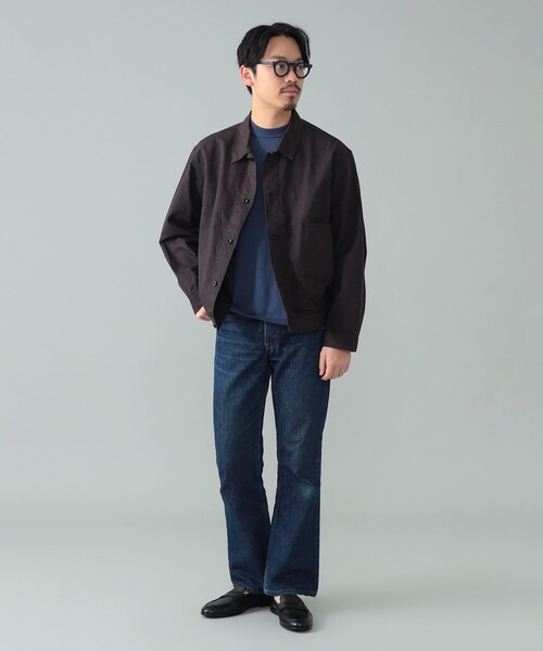 A VONTADE（アボンタージ）の「*A VONTADE / コットンヘンプ ショートブルゾン（ブルゾン・メンズ・ダークブラウン/ネイビー・L/M/S）」の2枚目の写真