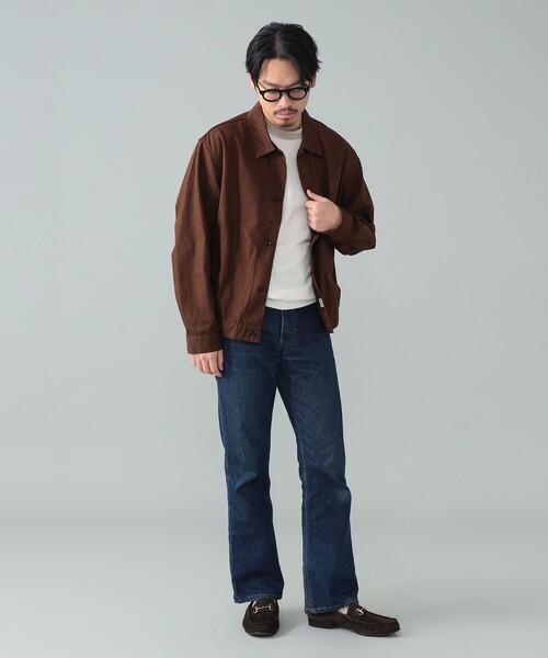 A VONTADE（アボンタージ）の「*A VONTADE / コットンヘンプ ショートブルゾン（ブルゾン・メンズ・ダークブラウン/ネイビー・L/M/S）」の4枚目の写真