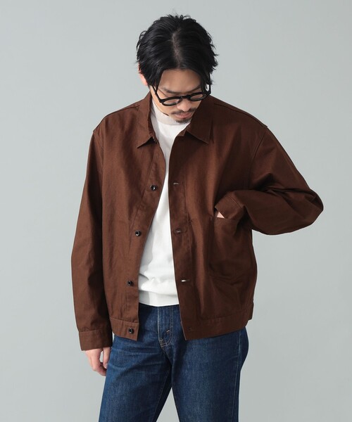 A VONTADE（アボンタージ）の「*A VONTADE / コットンヘンプ ショートブルゾン（ブルゾン・メンズ・ダークブラウン/ネイビー・L/M/S）」の6枚目の写真