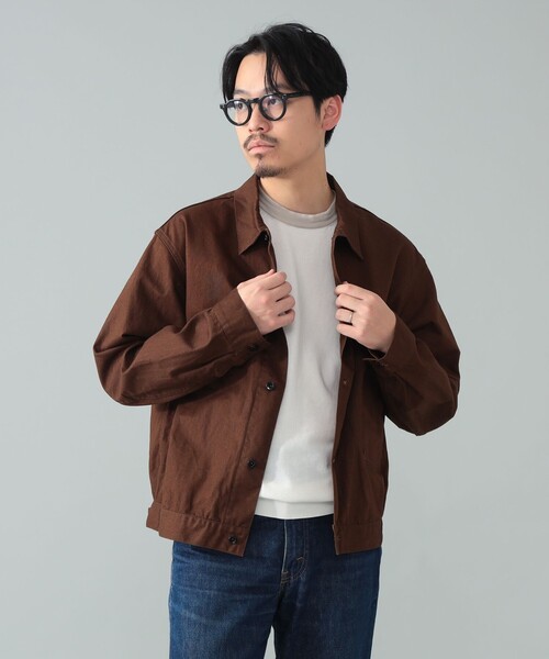 A VONTADE（アボンタージ）の「*A VONTADE / コットンヘンプ ショートブルゾン（ブルゾン・メンズ・ダークブラウン/ネイビー・L/M/S）」の8枚目の写真