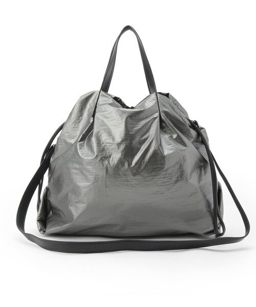 Reflect(リフレクト)の「【しっかり収納/小旅行に◎/インナーバッグ入り/ショルダー付き】2WAYナイロンバッグ(トートバッグ・レディース・チャコールグレー/ブラック・00)」の11枚目の写真