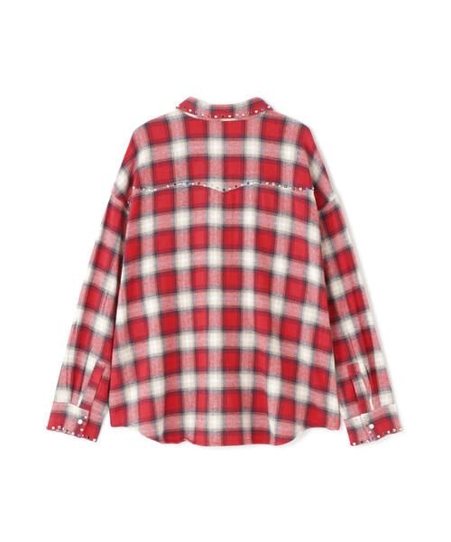 WHITELAND（ホワイトランド）の「WHITELAND/ホワイトランド/STUDS WESTERN SHIRT（シャツ/ブラウス・メンズ・ブラック/レッド・F）」の4枚目の写真