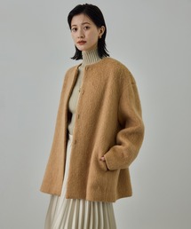 ROPE' | ウールモヘヤノーカラーミドル丈コート(その他アウター)