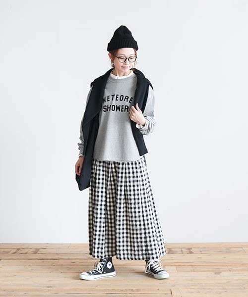 SOLAMONAT（ソラモナ）の「ペンネ天竺メンズライクプリントプルオーバー（Tシャツ/カットソー・レディース・ブラック/ライトピンク/杢グレー・FREE）」の6枚目の写真