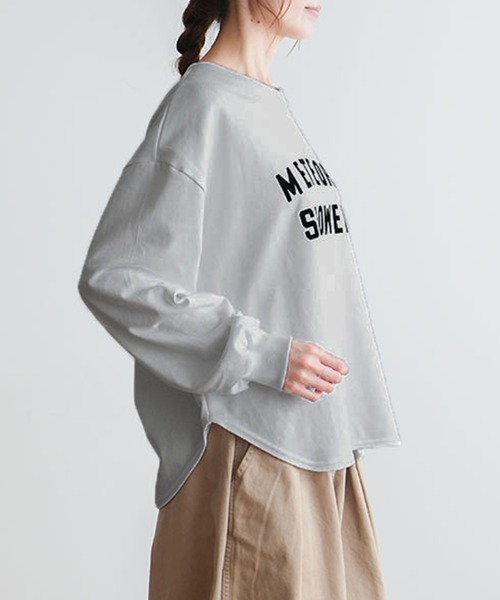 SOLAMONAT（ソラモナ）の「ペンネ天竺メンズライクプリントプルオーバー（Tシャツ/カットソー・レディース・ブラック/ライトピンク/杢グレー・FREE）」の10枚目の写真