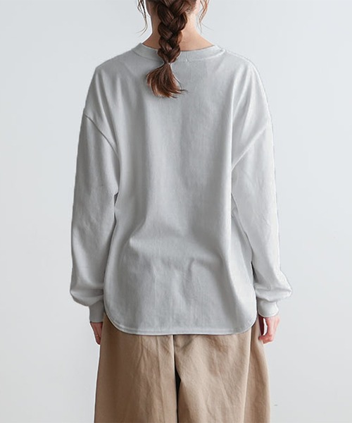 SOLAMONAT（ソラモナ）の「ペンネ天竺メンズライクプリントプルオーバー（Tシャツ/カットソー・レディース・ブラック/ライトピンク/杢グレー・FREE）」の11枚目の写真