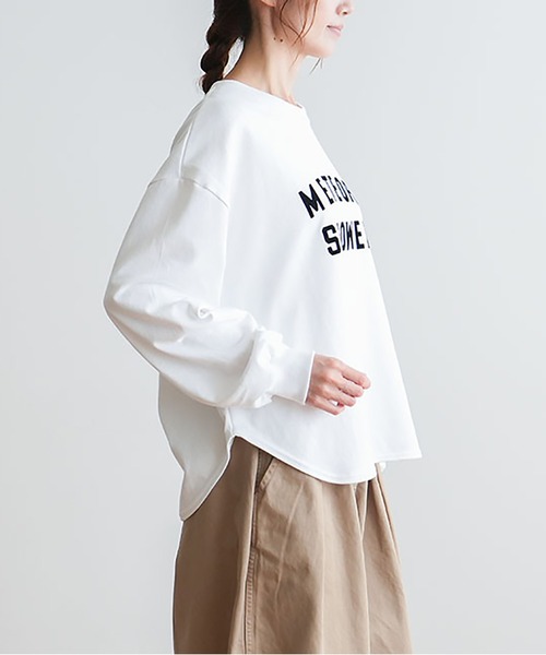 SOLAMONAT（ソラモナ）の「ペンネ天竺メンズライクプリントプルオーバー（Tシャツ/カットソー・レディース・ブラック/ライトピンク/杢グレー・FREE）」の21枚目の写真