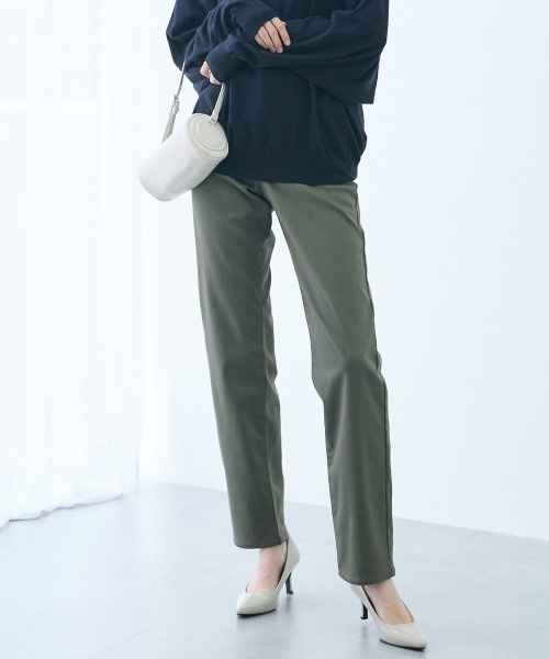 slattgir(スラットジール)の「高身長 ストレッチチノ裏フリースストレートパンツ(選べる股下82cm・86cm)(チノパンツ・レディース・ブラック/カーキ/オフホワイト・TLL2/TL2/TM2/TLL1/TL1/TM1/T3L1/T4L1/T5L1/T3L2/T4L2/T5L2)」の11枚目の写真