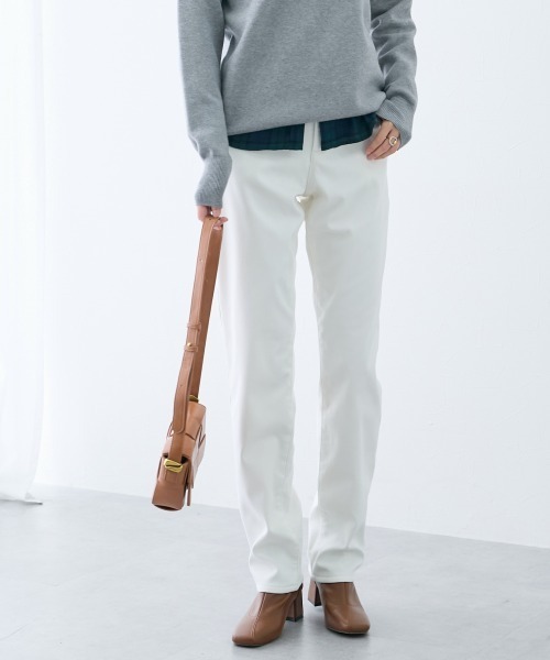 slattgir(スラットジール)の「高身長 ストレッチチノ裏フリースストレートパンツ(選べる股下82cm・86cm)(チノパンツ・レディース・ブラック/カーキ/オフホワイト・TLL2/TL2/TM2/TLL1/TL1/TM1/T3L1/T4L1/T5L1/T3L2/T4L2/T5L2)」の18枚目の写真