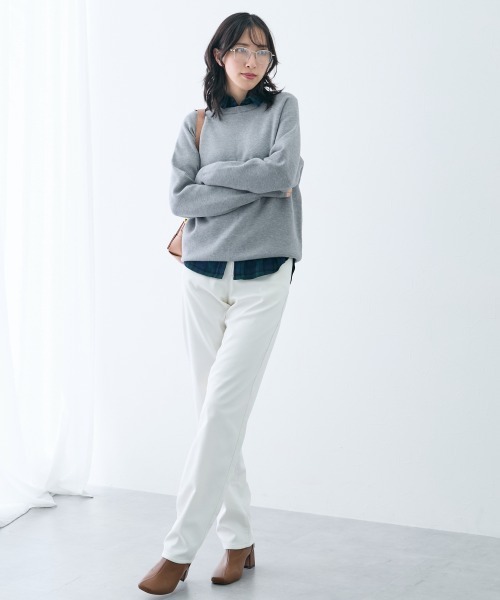 slattgir(スラットジール)の「高身長 ストレッチチノ裏フリースストレートパンツ(選べる股下82cm・86cm)(チノパンツ・レディース・ブラック/カーキ/オフホワイト・TLL2/TL2/TM2/TLL1/TL1/TM1/T3L1/T4L1/T5L1/T3L2/T4L2/T5L2)」の21枚目の写真