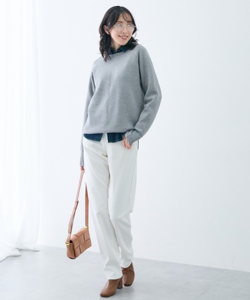 slattgir(スラットジール)の「高身長 ストレッチチノ裏フリースストレートパンツ(選べる股下82cm・86cm)(チノパンツ・レディース・ブラック/カーキ/オフホワイト・TLL2/TL2/TM2/TLL1/TL1/TM1/T3L1/T4L1/T5L1/T3L2/T4L2/T5L2)」の4枚目の写真