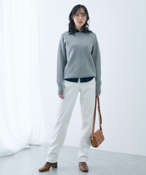 slattgir(スラットジール)の「高身長 ストレッチチノ裏フリースストレートパンツ(選べる股下82cm・86cm)(チノパンツ・レディース・ブラック/カーキ/オフホワイト・TLL2/TL2/TM2/TLL1/TL1/TM1/T3L1/T4L1/T5L1/T3L2/T4L2/T5L2)」の5枚目の写真