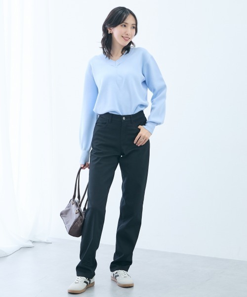 slattgir(スラットジール)の「高身長 ストレッチチノ裏フリースストレートパンツ(選べる股下82cm・86cm)(チノパンツ・レディース・ブラック/カーキ/オフホワイト・TLL2/TL2/TM2/TLL1/TL1/TM1/T3L1/T4L1/T5L1/T3L2/T4L2/T5L2)」の7枚目の写真