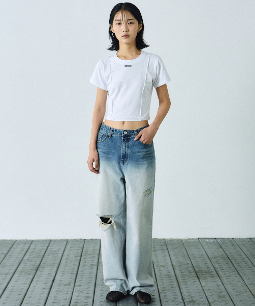 NICK&NICOLE(ニックアンドニコール)の「BUTTERFLY FADED WASHING DENIM PANTS_BLUE(デニムパンツ・レディース・その他・SMALL/MEDIUM/LARGE)」の4枚目の写真