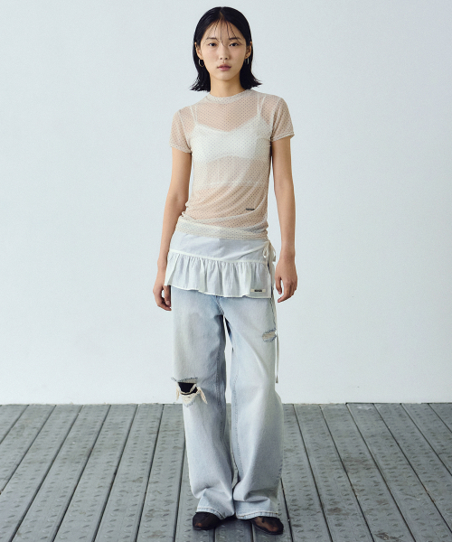 NICK&NICOLE(ニックアンドニコール)の「BUTTERFLY FADED WASHING DENIM PANTS_BLUE(デニムパンツ・レディース・その他・SMALL/MEDIUM/LARGE)」の5枚目の写真