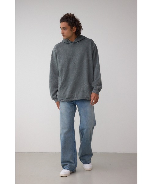 AZUL by moussy(アズールバイマウジー)の「シャドークリンクルフーディートップス(パーカー・メンズ・グレー系その他/ホワイト系その他・MEDIUM/LARGE)」の19枚目の写真