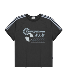 ESCAPEFROM（エスケープフロム）の「Adventure People Print Sora Track Short Sleeve T-Shirt Charcoal（Tシャツ/カットソー）」