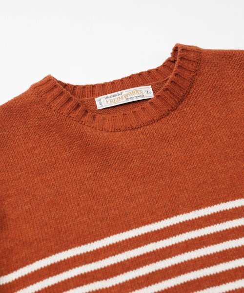 FRIZMWORKS（フリズムワークス）の「WOOL STRIPE RELAX KNIT _ BRICK（ニット/セーター・レディース・その他・MEDIUM/LARGE/X-LARGE）」の3枚目の写真