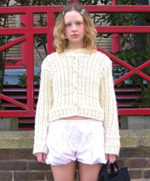 Hand Made Short Cardigan (Ivory)