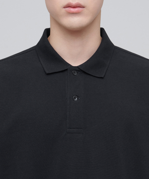 MUSINSA STANDARD（ムシンサスタンダード）の「リラックスフィットピケポロシャツ[ダークグレー]（ポロシャツ・メンズ・その他・MEDIUM/LARGE/X-LARGE/XX-LARGE/SMALL）」の3枚目の写真