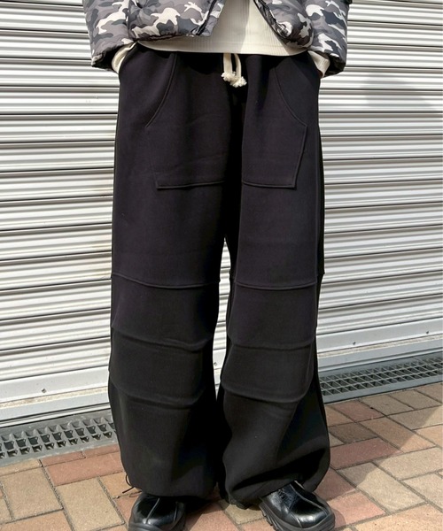 Chikashitsu +（チカシツプラス）の「【Chikashitsu +】heavy weight cotton design sweat pants / 【チカシツプラス】ヘビーウェイトコットンデザインスウェットパンツ（スウェットパンツ・メンズ・杢グレー/グレー/ブラック・ONE SIZE）」の10枚目の写真
