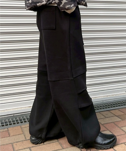 Chikashitsu +（チカシツプラス）の「【Chikashitsu +】heavy weight cotton design sweat pants / 【チカシツプラス】ヘビーウェイトコットンデザインスウェットパンツ（スウェットパンツ・メンズ・杢グレー/グレー/ブラック・ONE SIZE）」の13枚目の写真