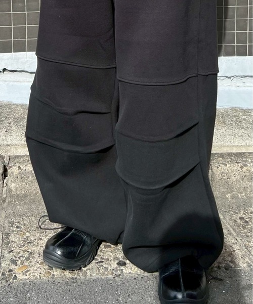 Chikashitsu +（チカシツプラス）の「【Chikashitsu +】heavy weight cotton design sweat pants / 【チカシツプラス】ヘビーウェイトコットンデザインスウェットパンツ（スウェットパンツ・メンズ・杢グレー/グレー/ブラック・ONE SIZE）」の16枚目の写真