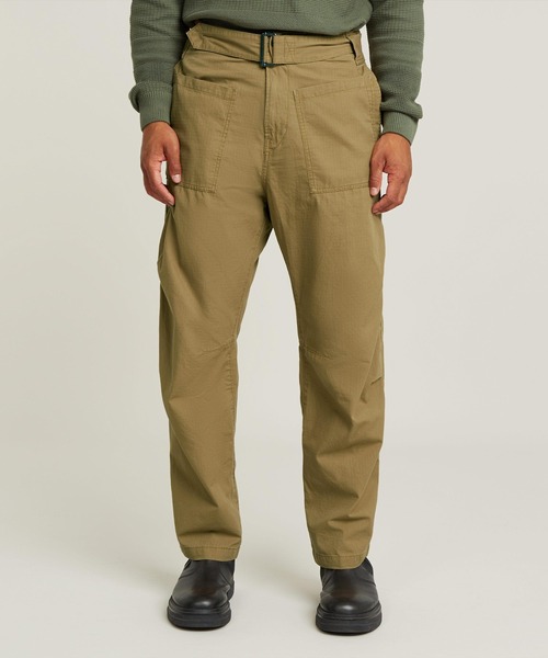G-STAR（ジースター）の「Fatigue Pants Relaxed Tapered/ミリタリーディテールリラックステーパードファティーグパンツ/ベルトユーティリティパンツ（カーゴパンツ・メンズ・ブラウン系その他/ダークブラック・28inch/29inch/30inch/32inch/33inch/34inch/31inch）」の2枚目の写真