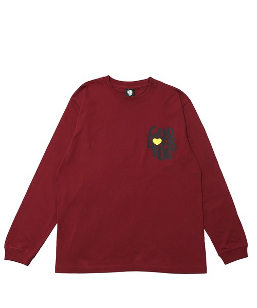 GOD BLESS YOU(ゴッドブレスユー)の「GOD BLESS YOU HEART L/S TEE(Tシャツ/カットソー・メンズ・ブラック/アッシュ/ホワイト/グリーン系/バーガンディー/チャコール/ネイビー・M/L/XL/XXL)」の7枚目の写真