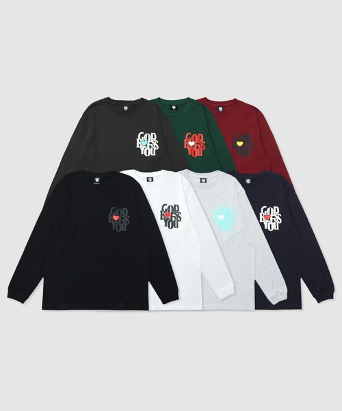 GOD BLESS YOU(ゴッドブレスユー)の「GOD BLESS YOU HEART L/S TEE(Tシャツ/カットソー・メンズ・ブラック/アッシュ/ホワイト/グリーン系/バーガンディー/チャコール/ネイビー・M/L/XL/XXL)」の12枚目の写真